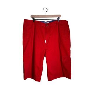LRG red cotton cargo style baggy shorts 40